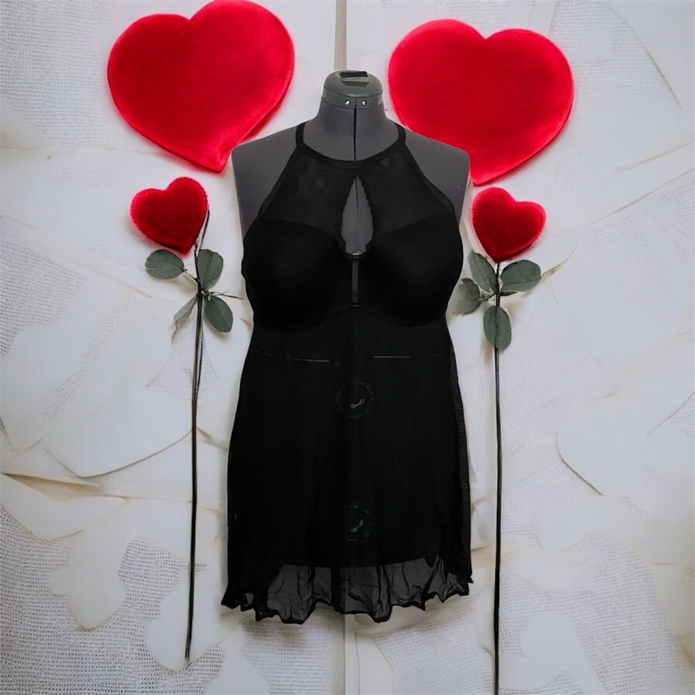 Secret Treasures Black Sheer Chemise